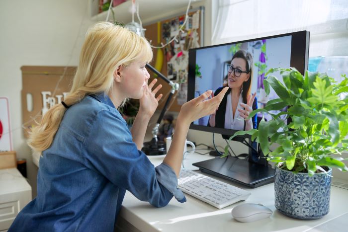 Women in video conference